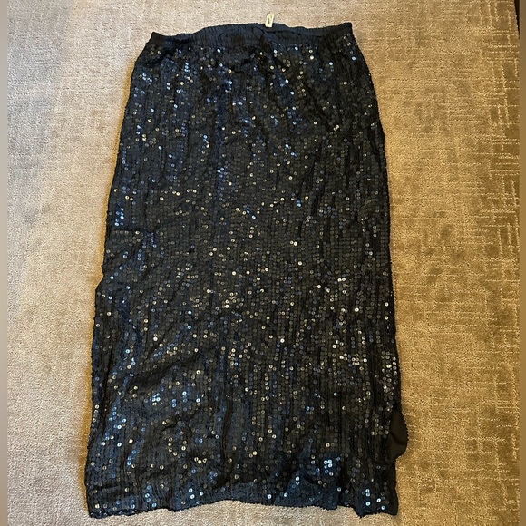 Vintage Silk Sequin Maxi Skirt - Picture 1 of 4